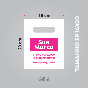 Sacola EP - Boca de Palhaço 16x20 Polietileno Baixa Densidade 0,12mm 16x20 Impressão só frente  Impressão Serigráfica 