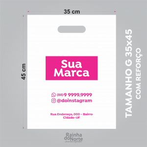 Sacola G - Boca de Palhaço 35x45 Polietileno Baixa Densidade 0,12mm 35x45 Impressão só frente  Impressão Serigráfica 