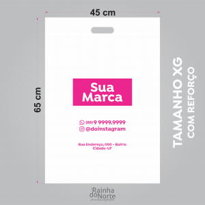 Sacola XG - Boca de Palhaço 45x65 Polietileno Baixa Densidade 0,12mm 45x65 Impressão só frente  Impressão Serigráfica 