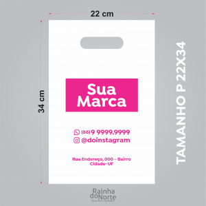 Sacola P - Boca de Palhaço 22x34 Polietileno Baixa Densidade 0,12mm 22x34 Impressão só frente  Impressão Serigráfica 